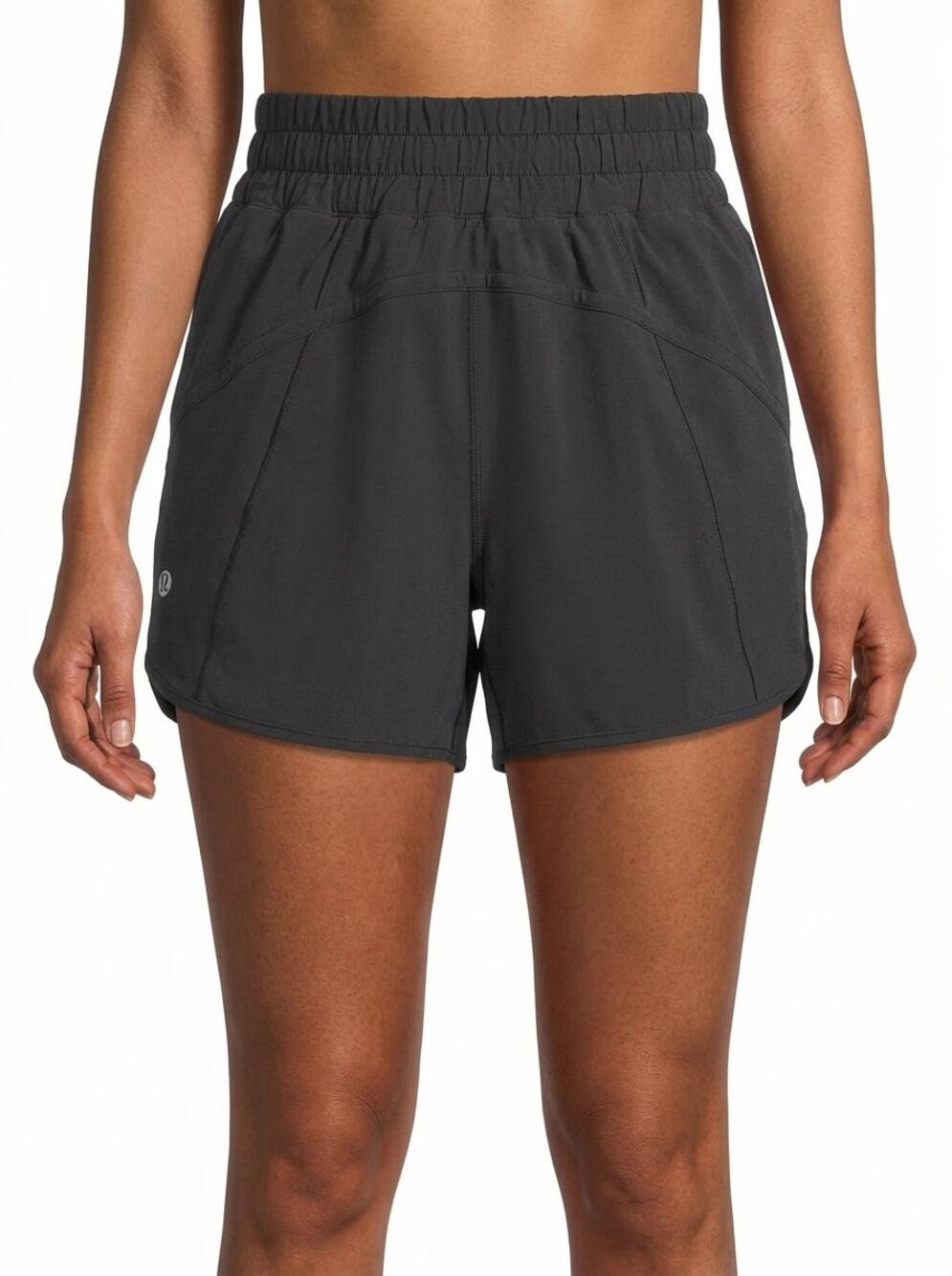 Lululemon LW7AQES Tracker Black Athletic Running Shorts Women Size 2